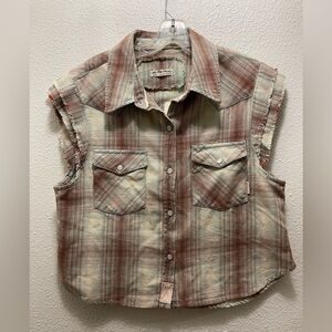 Free people plaid new with tag top